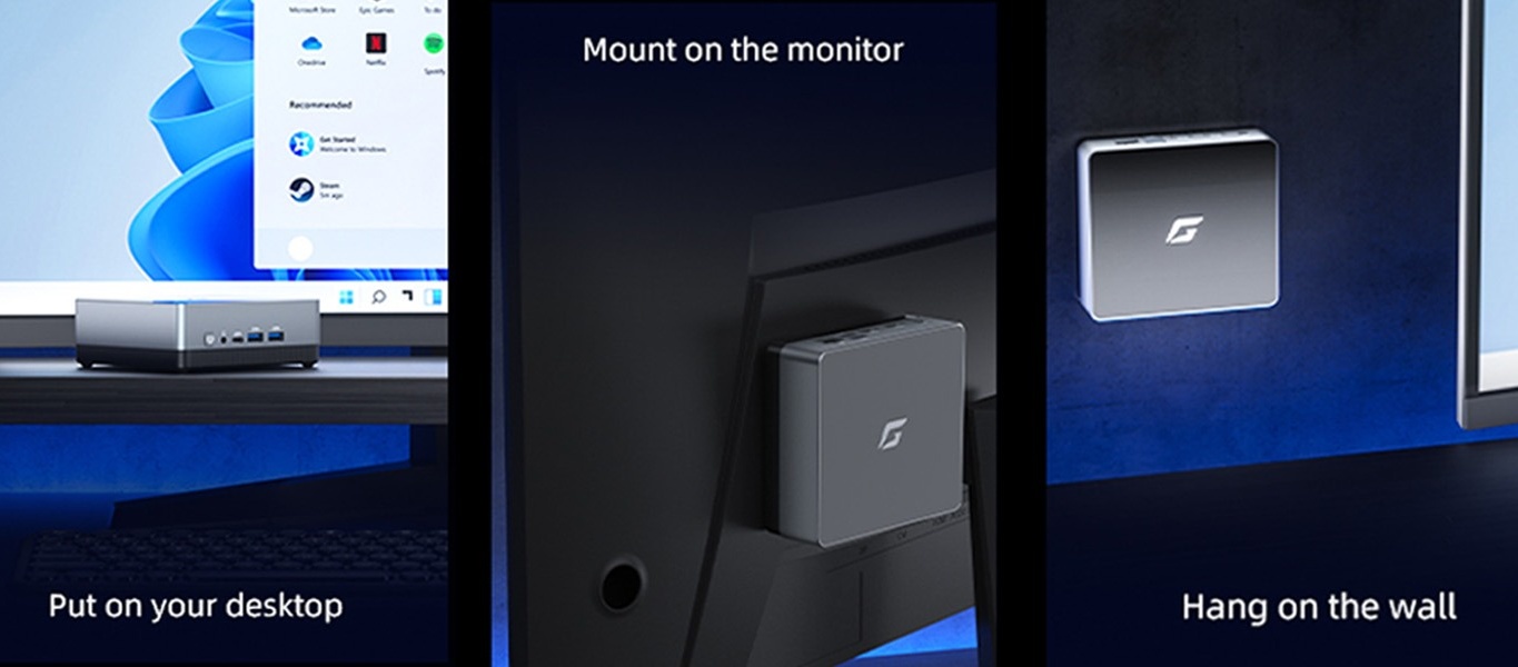 CyberGeek Nano J1 Linux Mini PC, Intel N5095A Quad-Core(Beat