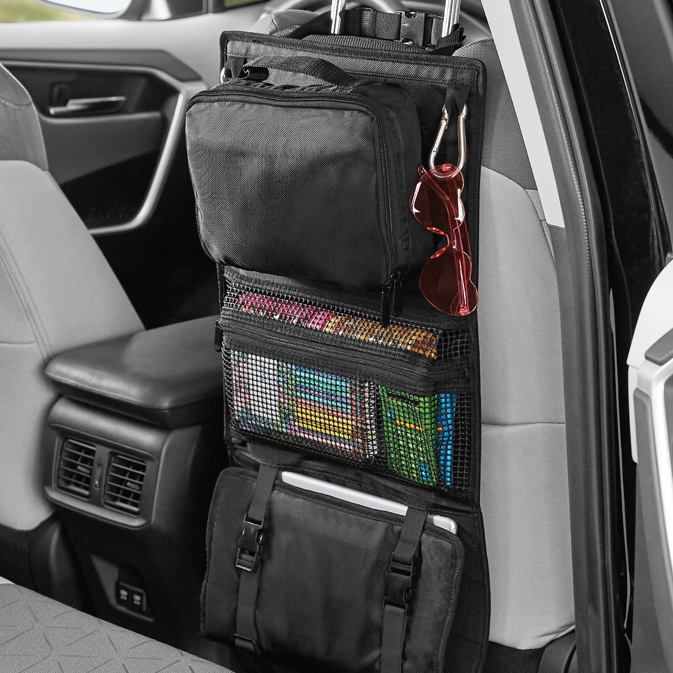 thumbnail video image 3 of Auto Drive Backseat Roll Up Tool Organizer (Black), 3 of 12