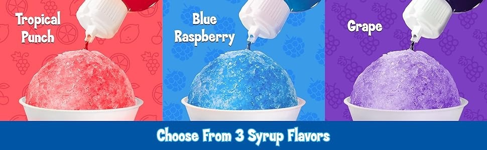 Kool-Aid Snow Cone Syrup Party Kit, 3 x 16 oz, Cups & Spoon Straws