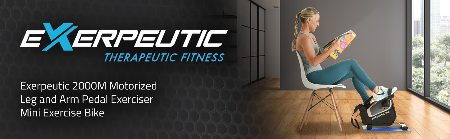 thumbnail video image 2 of Exerpeutic 2000M Motorized Electric Legs and Arms Pedal Exerciser Exercise Bike, 2 of 7