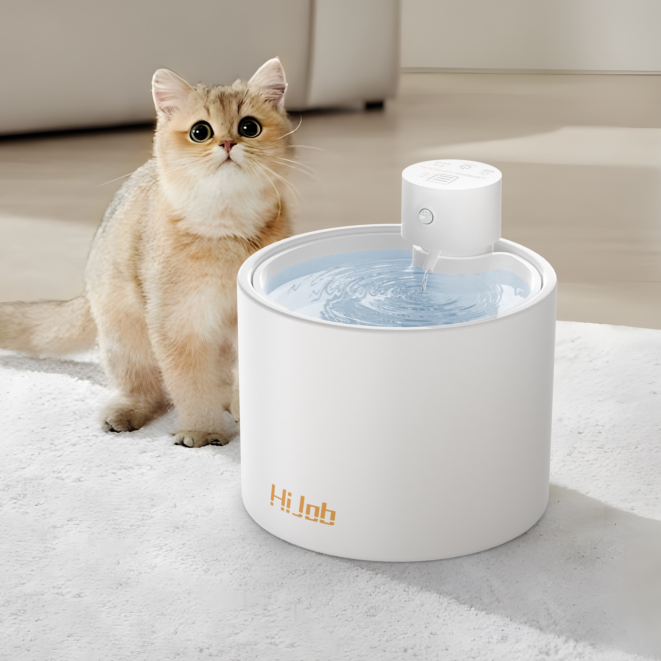 Cat Fountain Ceramic Automatic Cat Water Fountain Large Capacity