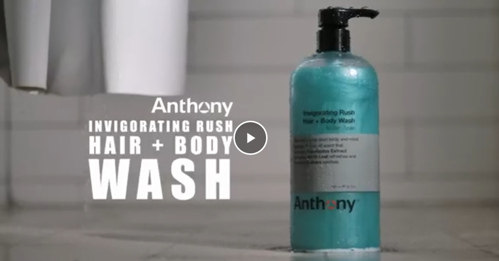 thumbnail video image 2 of Anthony Invigorating Rush 2-In-1 Shower Gel, Shampoo and Body Wash for Men, 12 fl oz, Green, 2 of 7