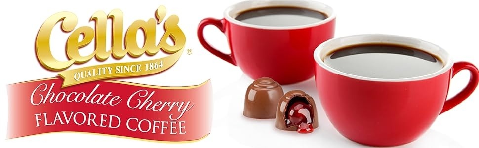 Cella's Cherry Flavored Hot Chocolate Pods Compatible with Keurig
