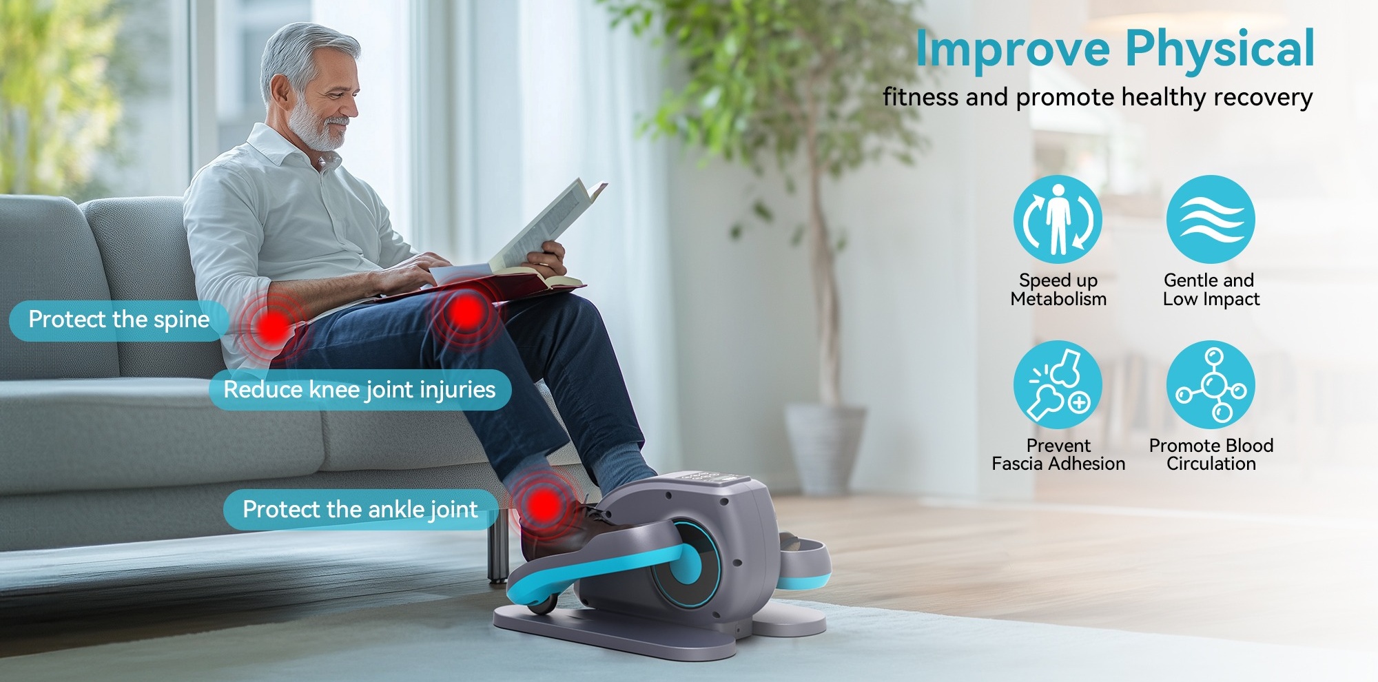 Foot And Cubii Pedal Exerciser GUGTTR Under Desk Elliptical