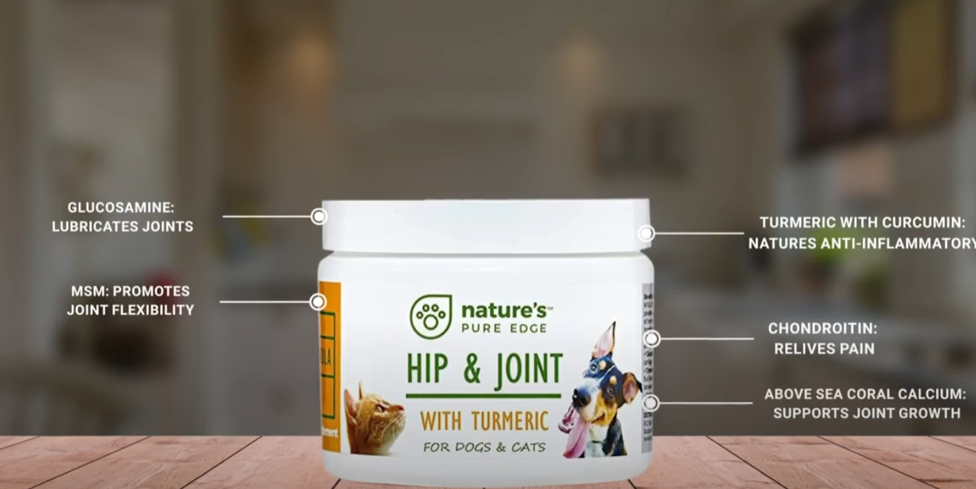 thumbnail video image 2 of Nature’s Pure Edge Hip & Joint Supplement with Glucosamine for Dogs & Cats, 170 Grams, 2 of 17