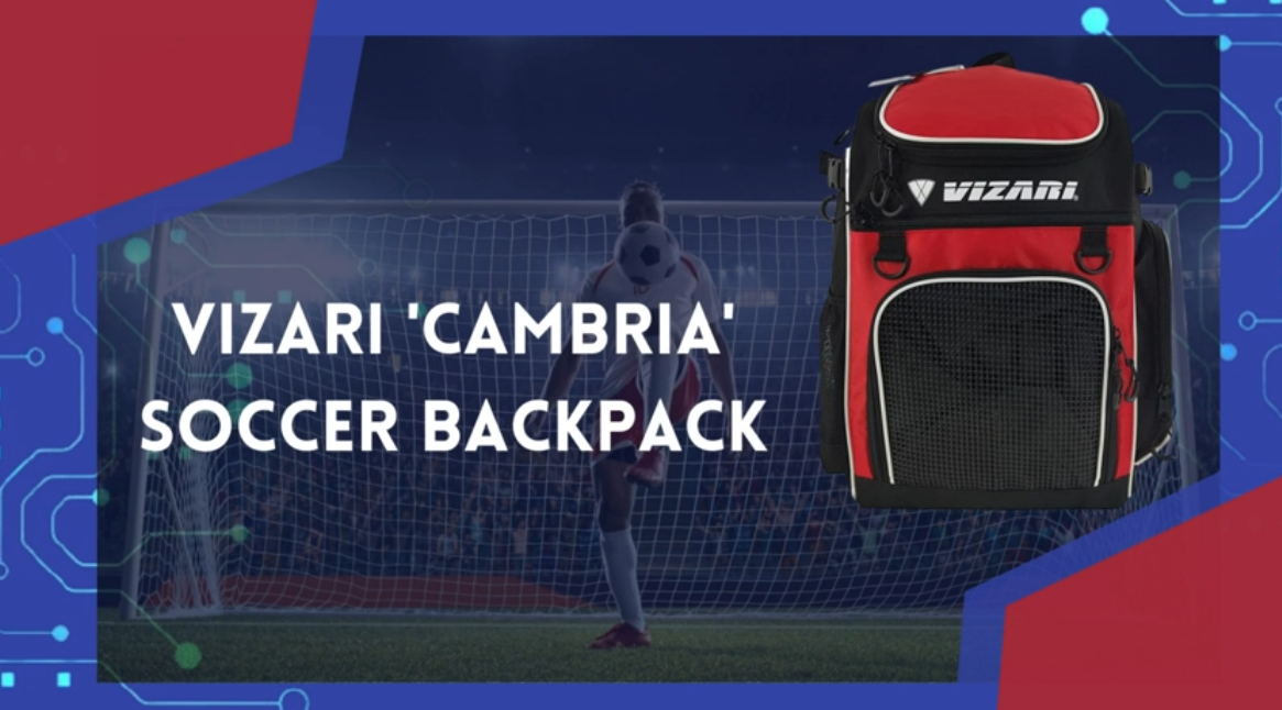 thumbnail video image 2 of Vizari 'Cambria' Soccer Backpack | Versatile Multiple Sports Bag for Ultimate Convenience | For Youth and Adults - Navy/White, 2 of 5