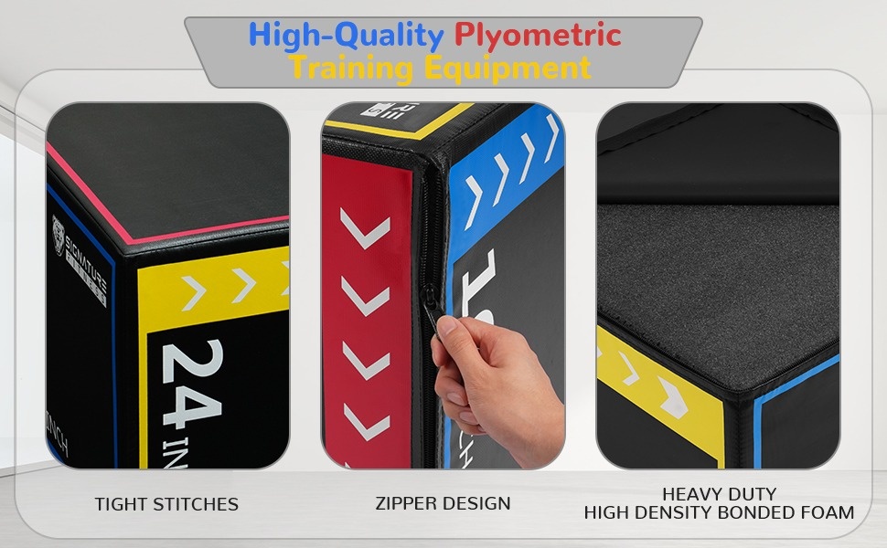 Signature Fitness 3-in-1 Foam Plyometric Jump Box, Adjustable