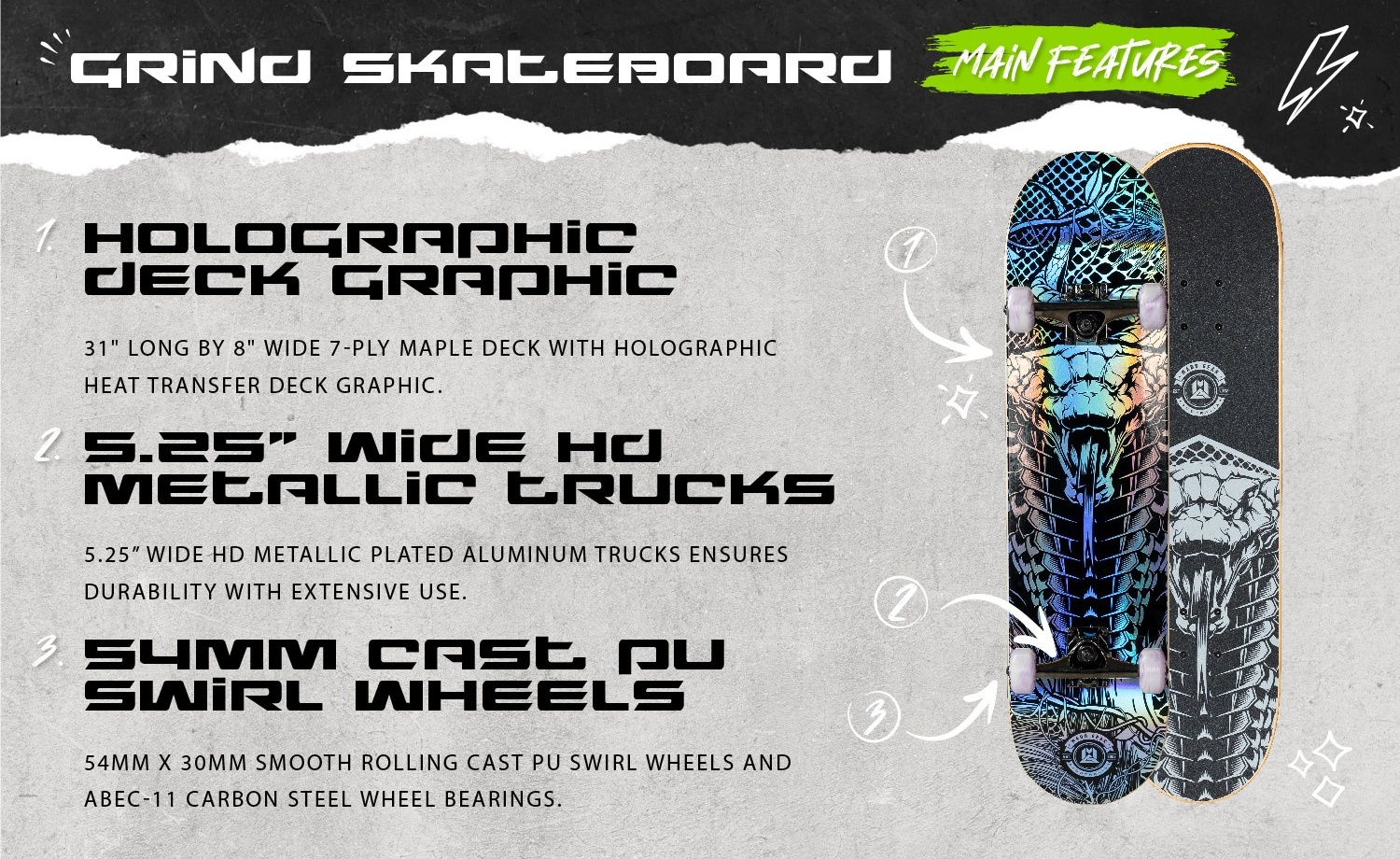 Madd Gear Skateboard 31 x 8 inch Grind Complete Canadian