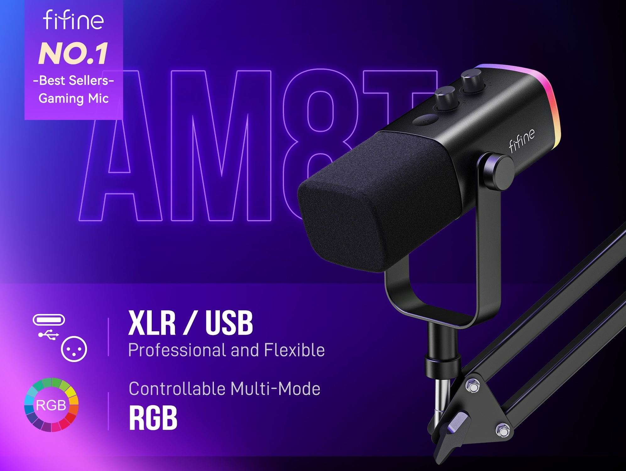 Free Shipping! FIFINE USB XLR Dynamic Gaming Microphone for PC PS5