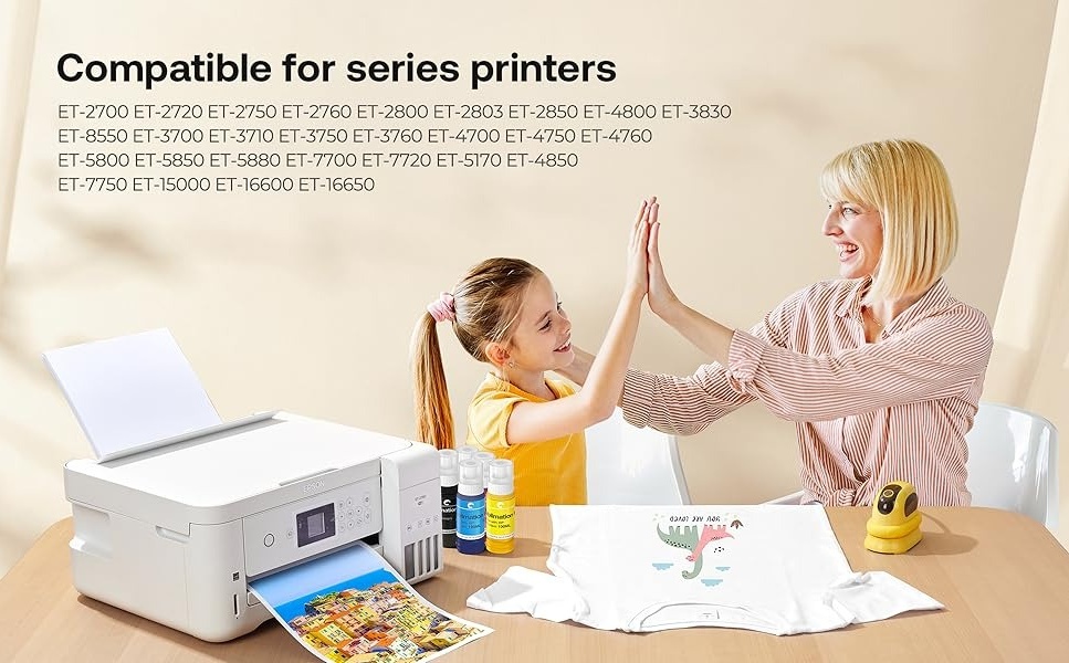 Sublimation Ink Refilled Bottles Compatible For Et2400 Et2720 Et2760 Et2750 Et4800 Et 2800 Et 2803 Et 2850 Inkjet Printers Heat Press Transfer On Mugs T Shirts - View #5