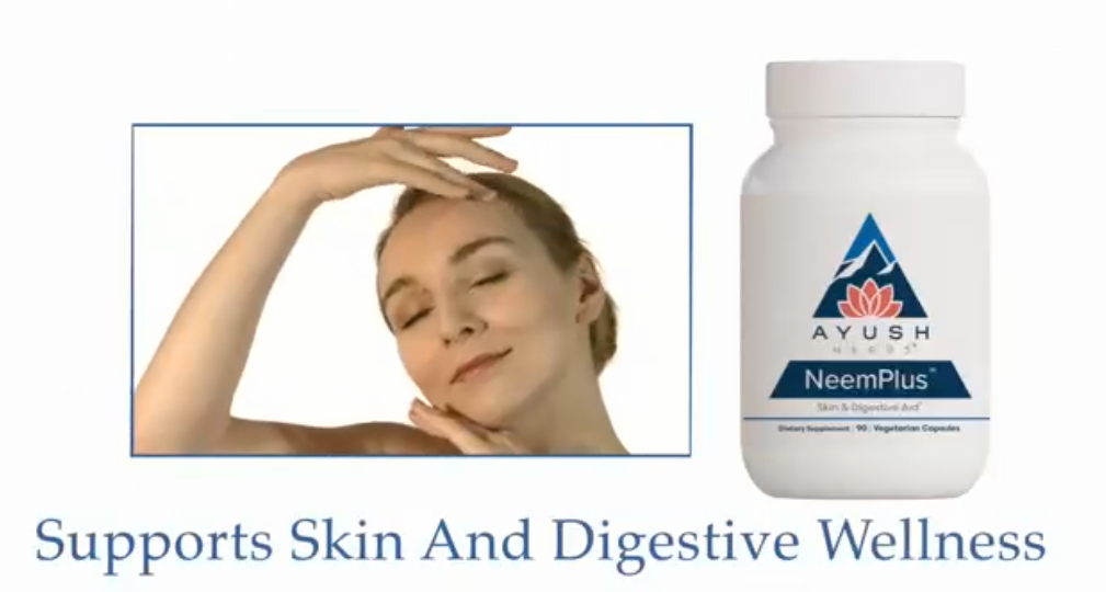 thumbnail video image 2 of Ayush Herbs Neem Plus Supplement, Skin and Digestion Support for Men and Women, 90 Count, 2 of 8