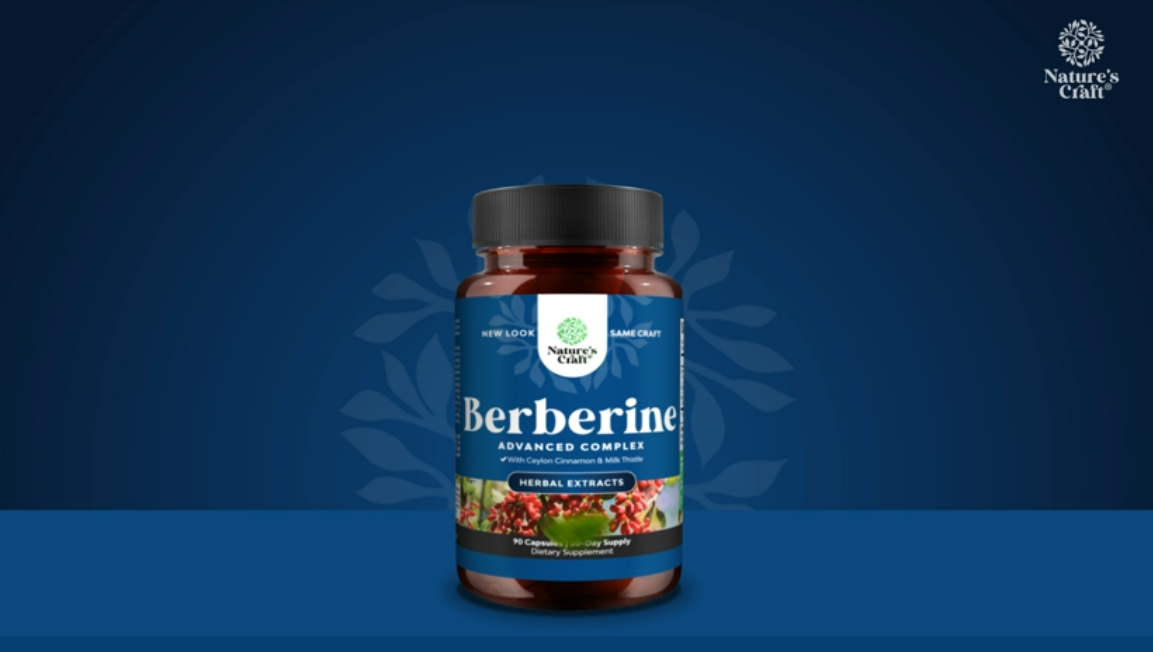 thumbnail video image 2 of Natures Craft 1200mg Berberine Supplement with Ceylon Cinnamon and Milk Thistle, 90 Capsules, 2 of 13