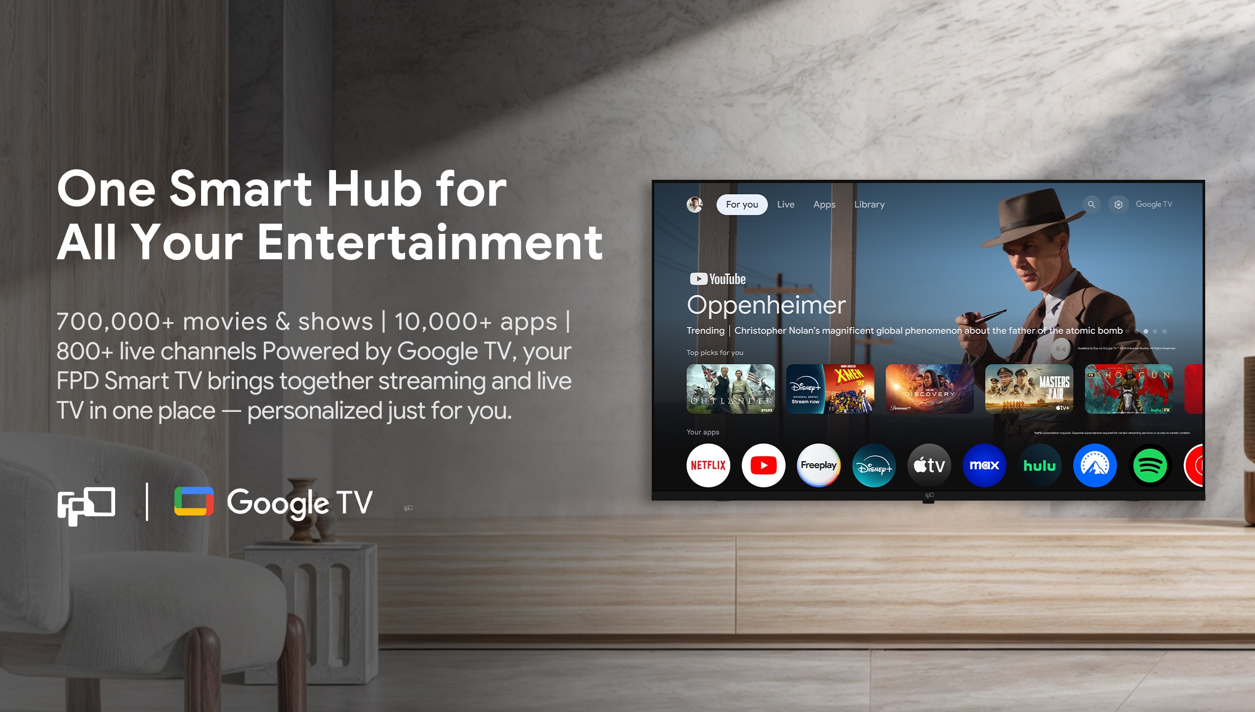 FPD 32-inch HD Smart TV with Google TV - Voice Remote Control