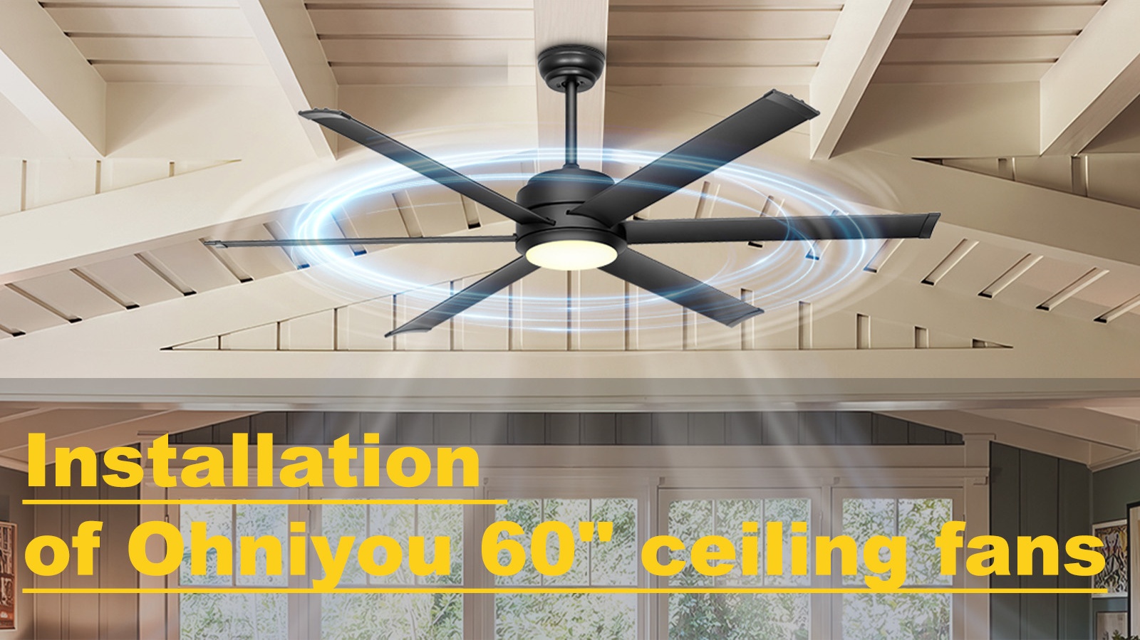 Smart Ceiling Fan Ohniyou 56 Inch Ceiling Fan With Lights, Modern 3 Blades Ceiling  Fan With Remote Outdoor Ceiling Fan, image size:1600x899