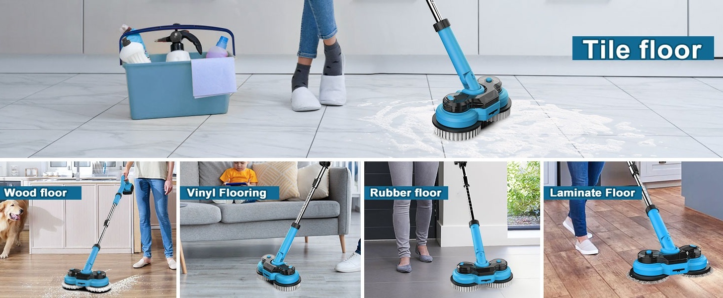 【新品】 CLEAN SMART FLOOR CLEANER 電動モップ Amiluo Cordless Electric Mop, Floor Cleaner with LED