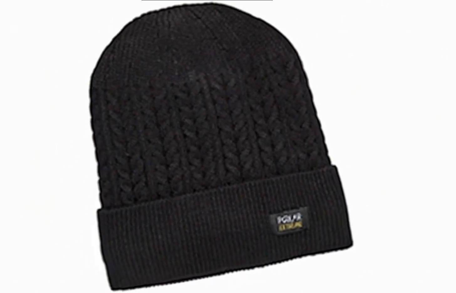 thumbnail video image 2 of Polar Extreme Heat Men's Sherpa Lined Knit Hat, Black, 2 of 5