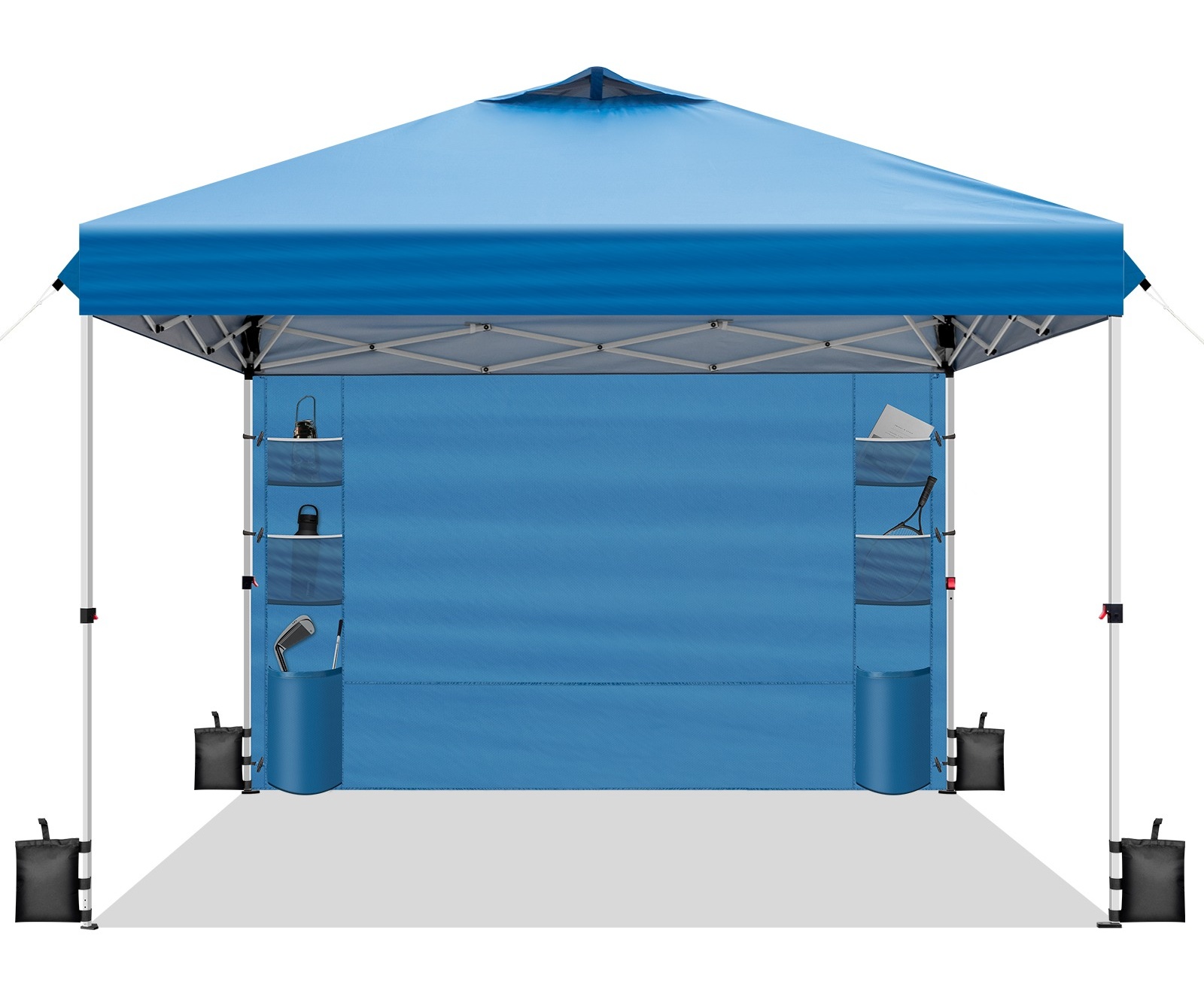 USパップテント 10x10 Outdoor Easy Pop up Canopy with Netting Mesh Side