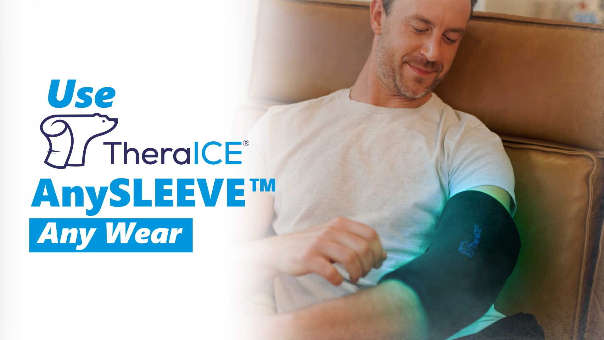 thumbnail video image 2 of TheraICE Knee Ice Pack Compression ANYSleeve for Injuries, Reusable Gel Cold Pack Brace for Elbow & Calf - Cold Wrap Pain Relief (One Size Fits Most), 2 of 7