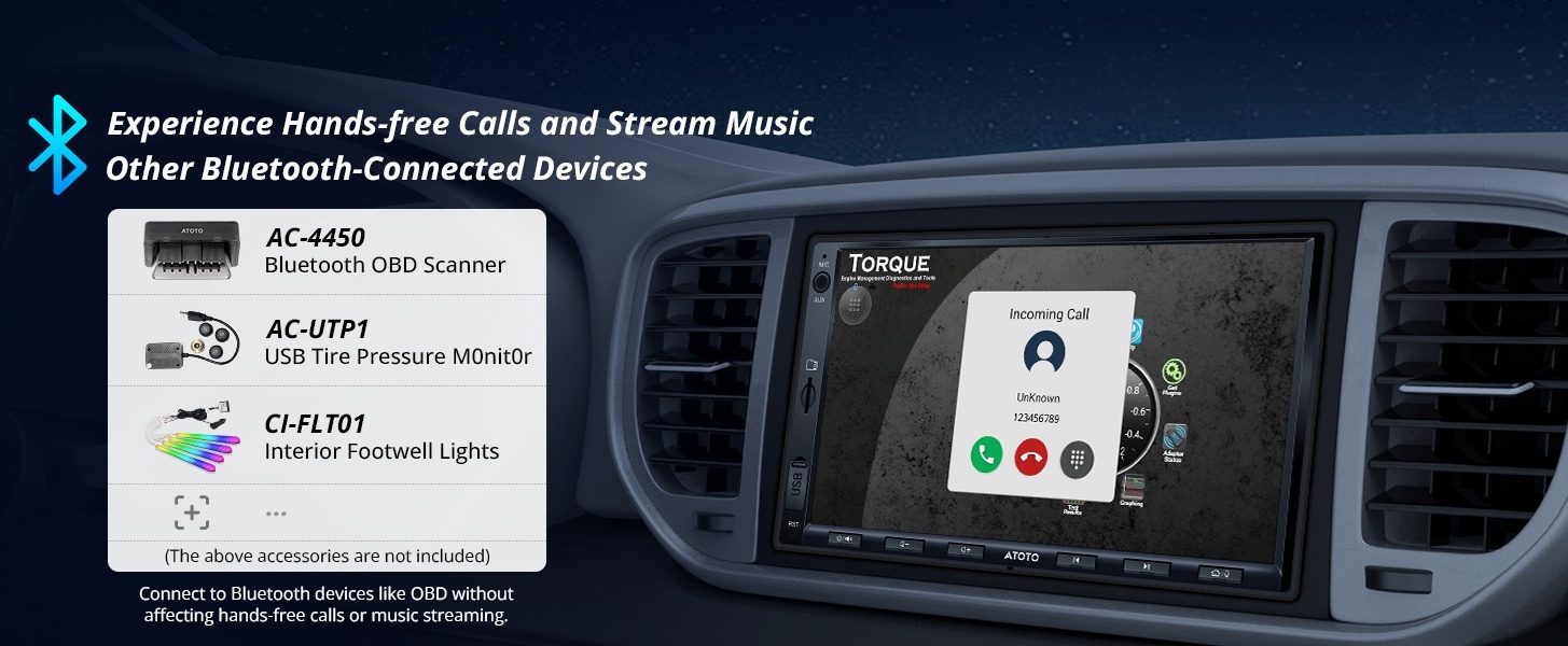 ATOTO 7inch Car Stereo Android Double Din Car Audio, 2G+32G ATOTO 7inch Car Stereo Android Double Din Car Audio, 2G+32G