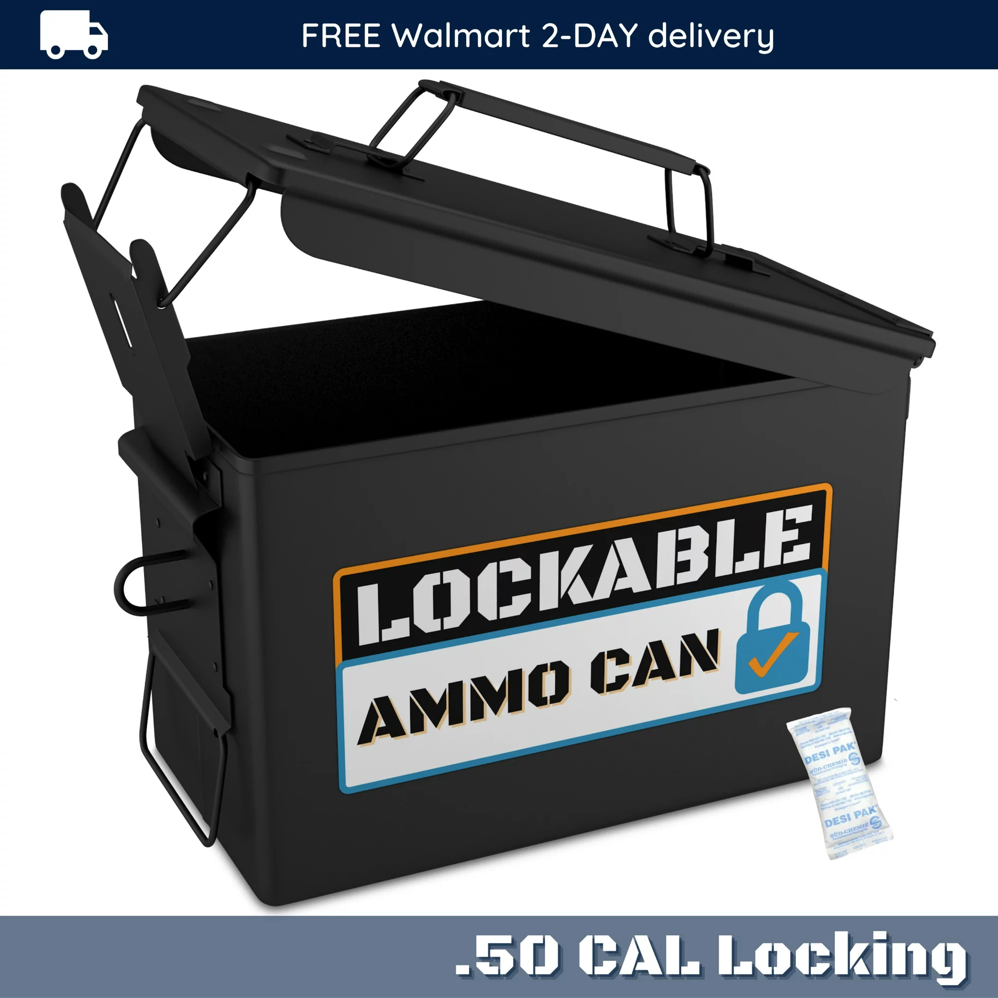 Solid Tactical 50 Cal Steel Ammo Can - Military M2A1, Waterproof