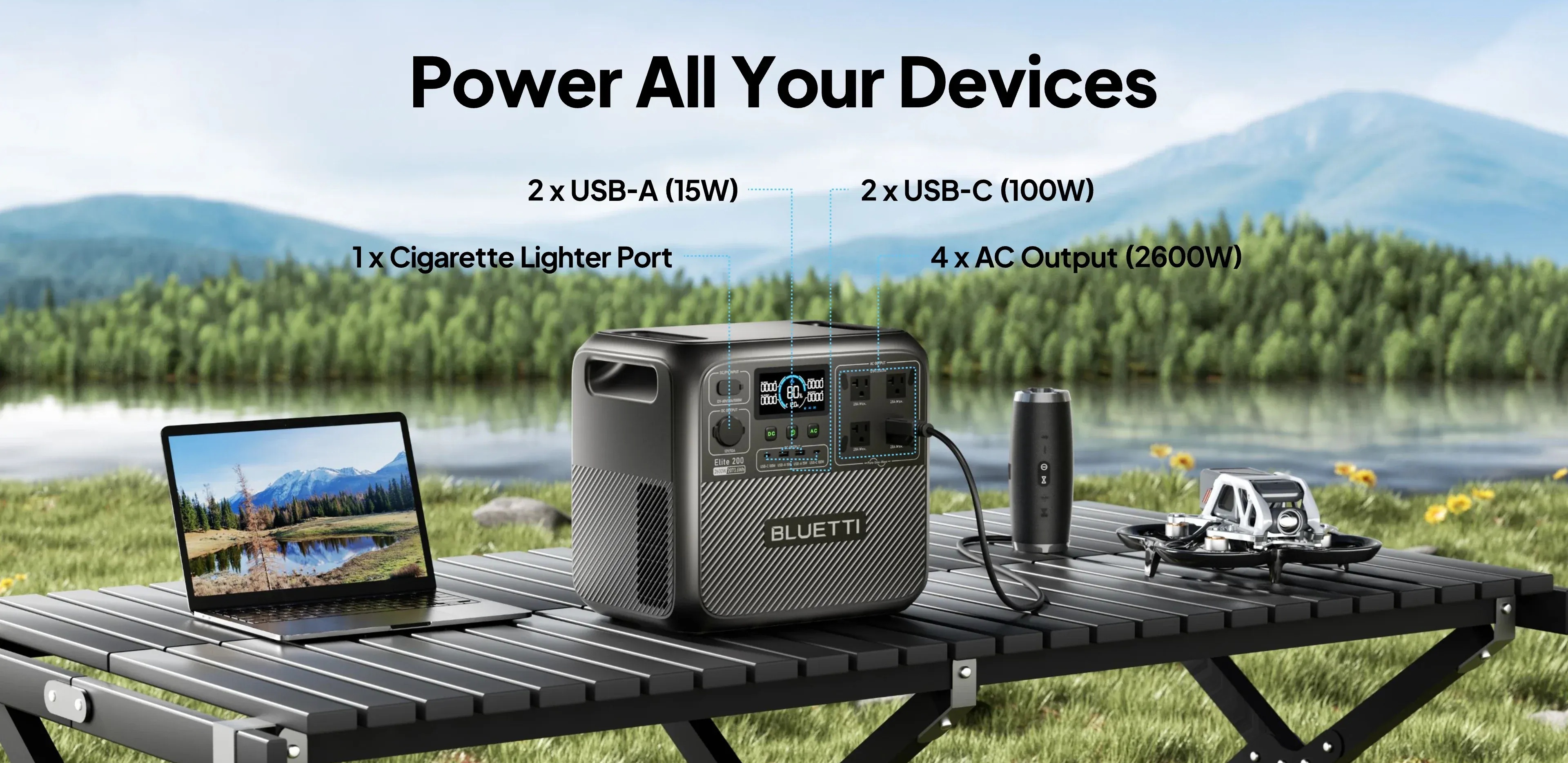 Bluetti Elite 200 V2 Portable Power Station, 2073.6Wh LiFePO4