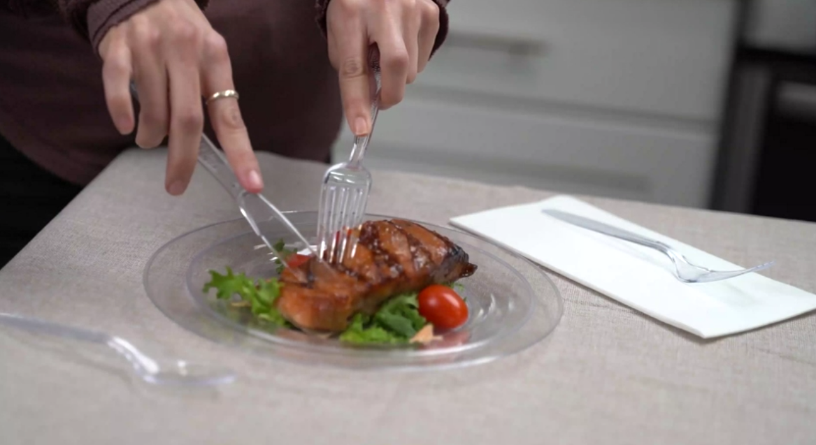 thumbnail video image 2 of GUSTO Engraved Plastic Forks Disposable Silverware Heavy Duty Cutlery Clear, 100-pack, 2 of 7