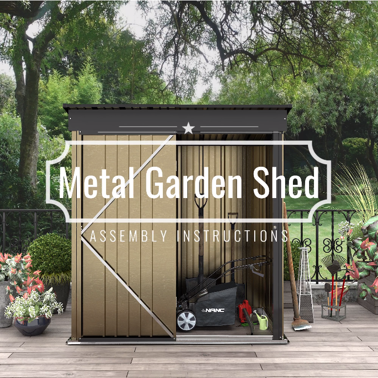 thumbnail video image 2 of LACOO 3 x 5 ft. Patio Steel Storage Lockable Shed for Backyard, Mental Outdoor Storage Shed for Garden with Groove Roof, Brown, 2 of 10