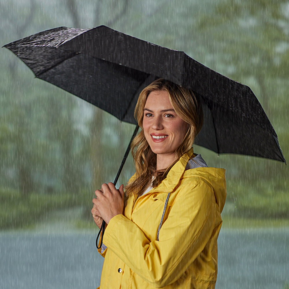 thumbnail video image 2 of GORILLA GRIP Wind and Tear Resistant Compact Rain Umbrella, 11.5 inch Compact Size, Black, 2 of 10