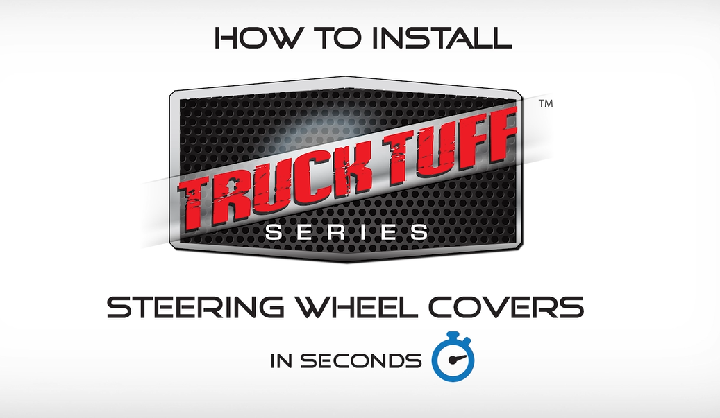 thumbnail video image 2 of Truck Tuff Black Heavy-Duty Steering Wheel Cover, Anti Slip & Odor Free, Car, SUV Accessories, Universal Fit 15” – 16”, Auto, 0.82 lbs., 2 of 11