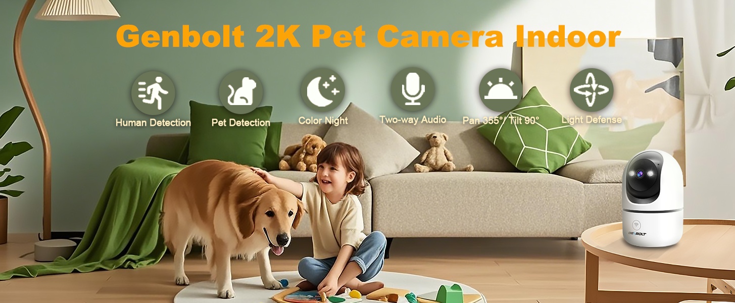GENBOLT 2K Caméra de Surveillance Solaire WiFi Extérieur à Batterie Rechargeable 6W 15000mAh