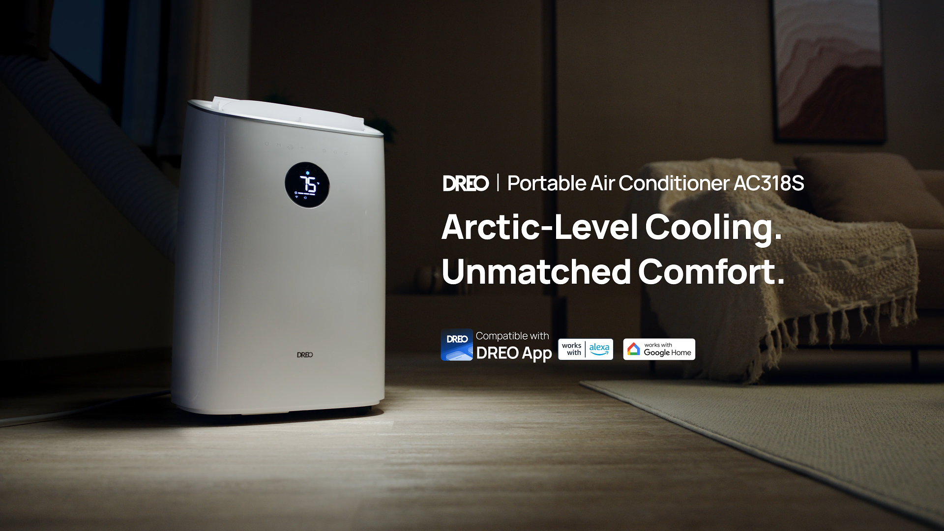 thumbnail video image 2 of DREO Portable Air Conditioner 8000 BTU ASHRAE (5000 BTU DOE), Drainage-free Cooling, 45dB Quiet Smart Standing AC for Room, APP/Voice/Remote, 24H Timer with Fan/Dehumidifier, Covers up to 150 sq. ft, 2 of 12