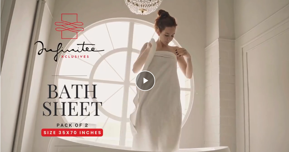 thumbnail video image 2 of Infinitee Xclusives Premium Bath Sheets, Terry Towels, Honey Comb Dobby, 2 Count, 2 of 11