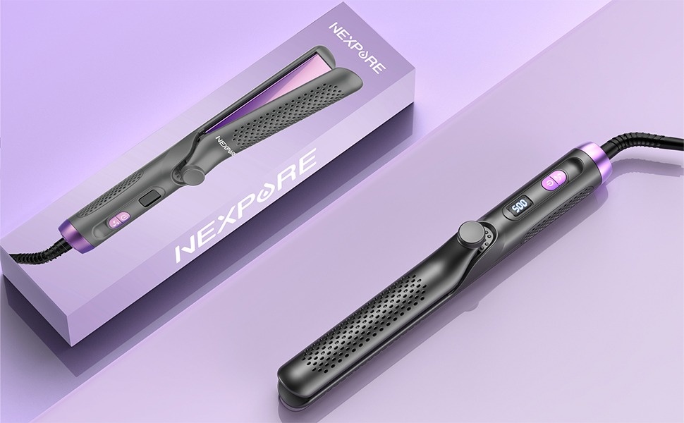 新品未使用Hair Iron Straight&Curl 200℃ NEXPURE Airflow Styler Curling Iron, Flat Iron Hair