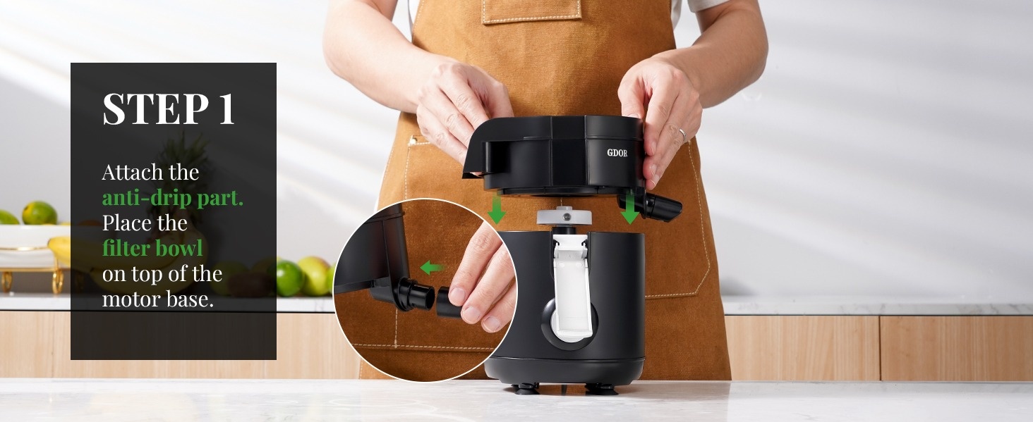 GDOR Juicer Machine Dual Speeds Centrifugal Extractor, Titanium