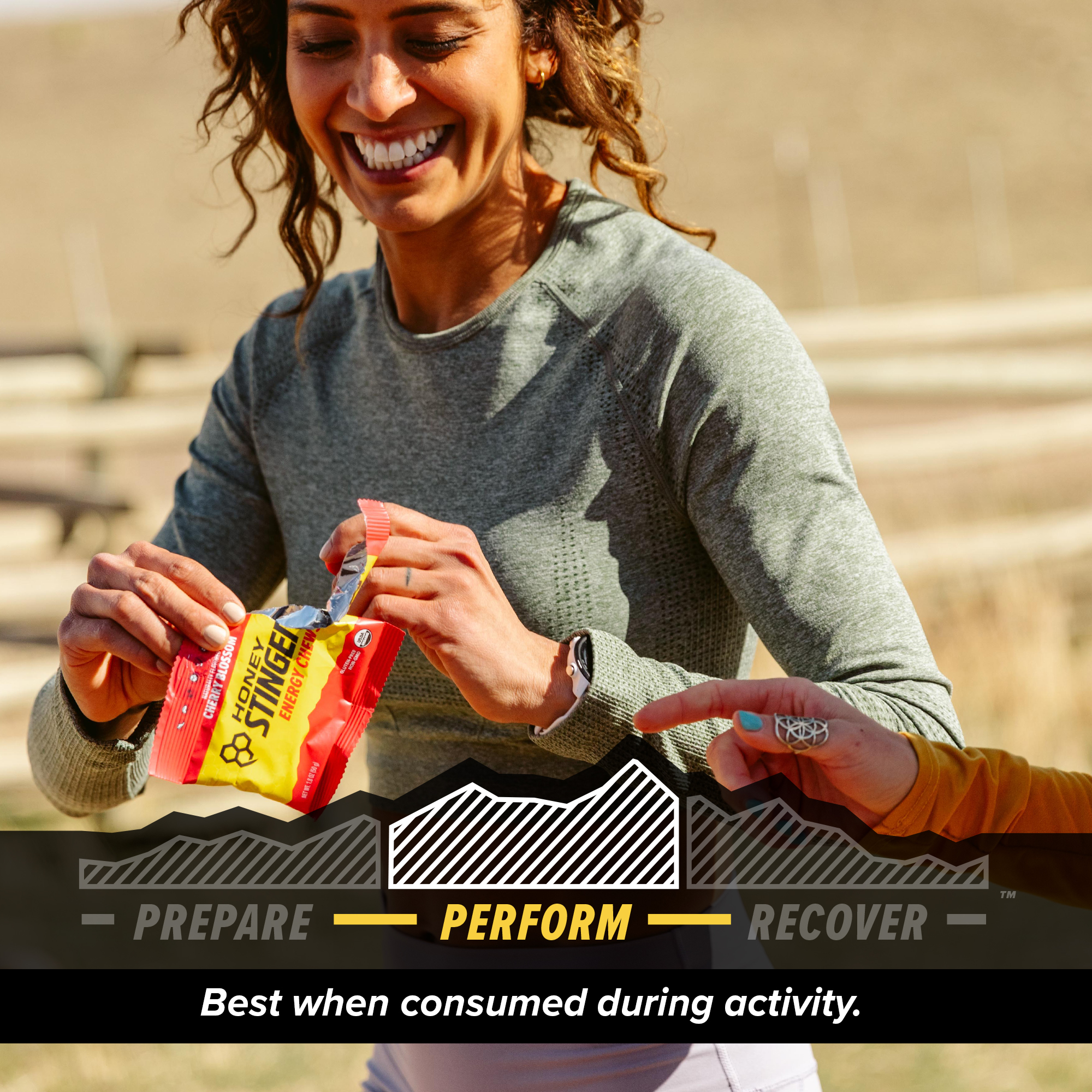 thumbnail video image 2 of Honey Stinger Organic Gluten-Free Energy Chew, Fruit Smoothie, 1.1 oz, 1 Count, 2 of 9