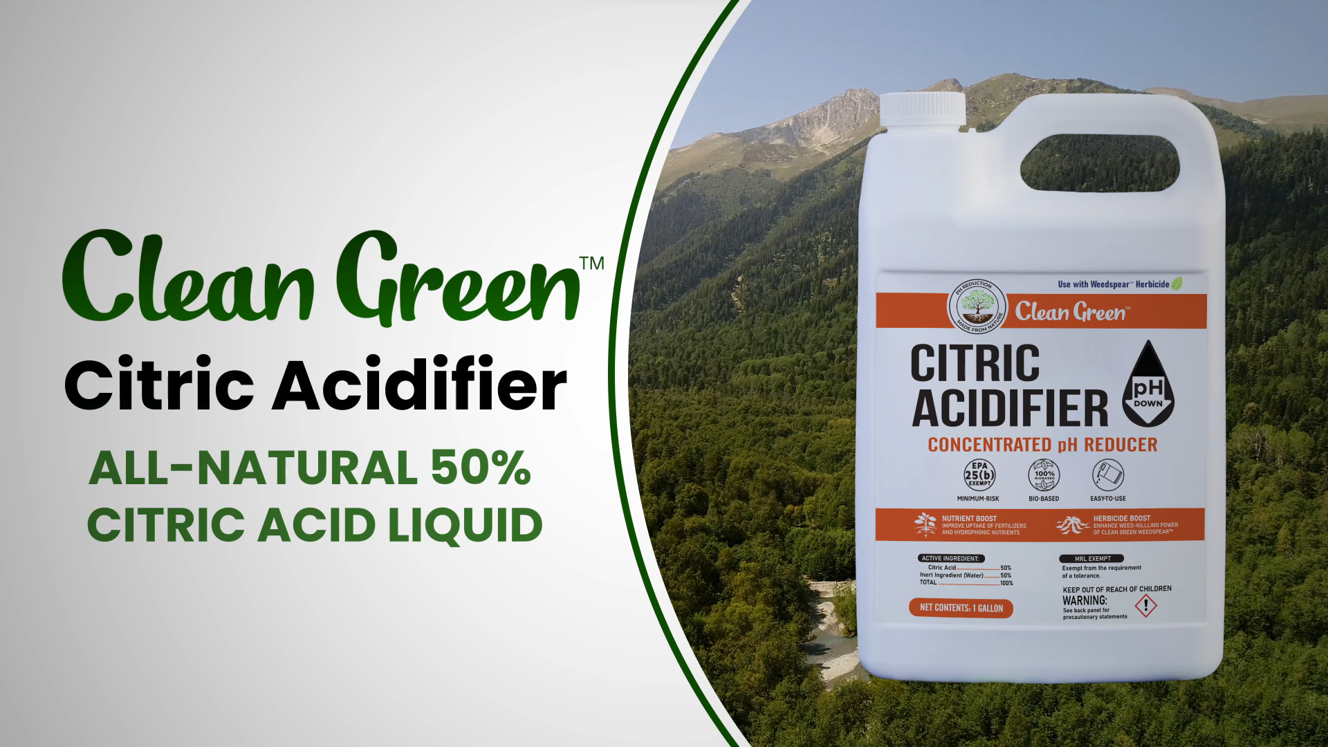 Clean Green Citric Acidifier - 1 Gallon Concentrated Liquid Citric Acid  Solution - pH Down for Cleaning, Agriculture, and More