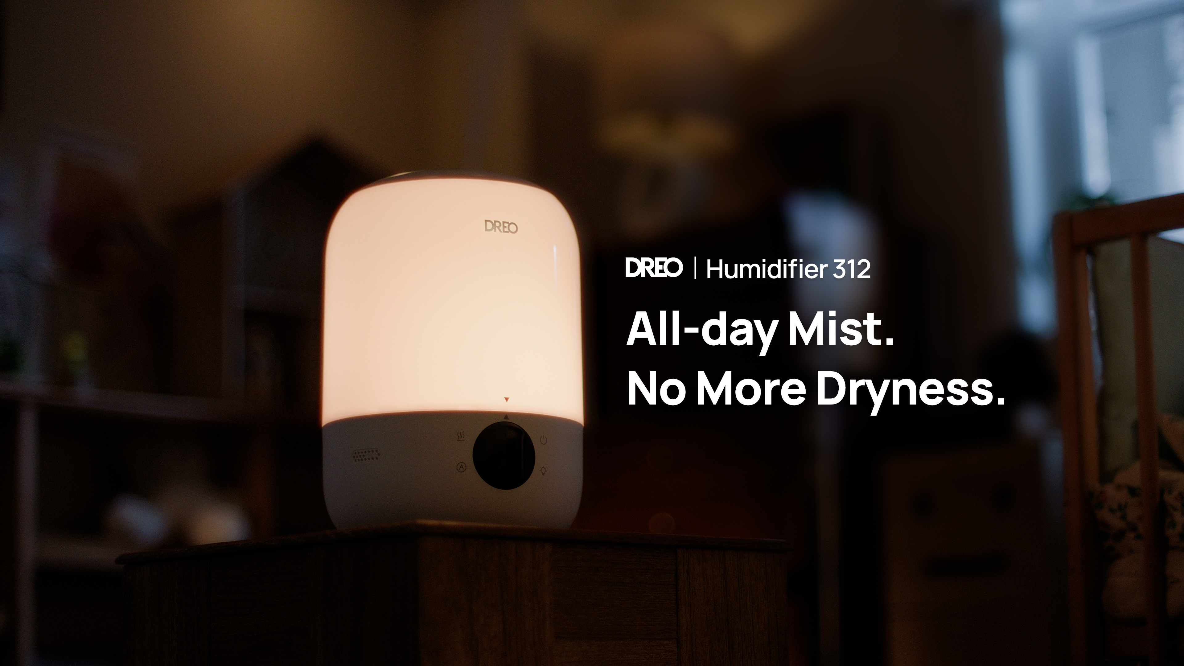 thumbnail video image 2 of DREO Cool Mist Humidifier for Room, 3.7L Top-Fill & 35H Runtime Ultrasonic Humidifier, Custom Humidity Setting, Light Indicator & Aroma Tray, 26dB Quiet Humidifier for Home, Baby Bedroom, White, 2 of 8