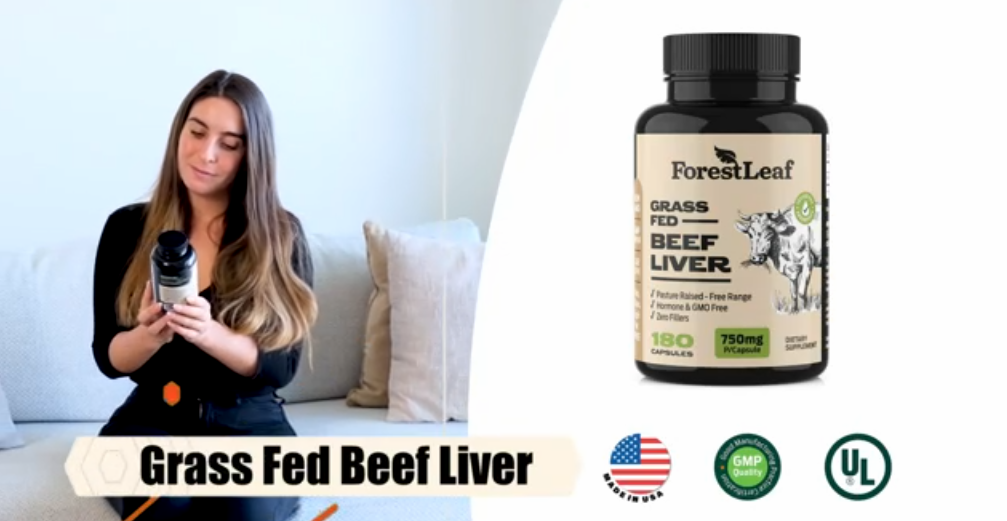 thumbnail video image 3 of Forest Leaf Grass Fed Beef Liver Capsules Energy & Iron Supplement, 180 Count, 3 of 10
