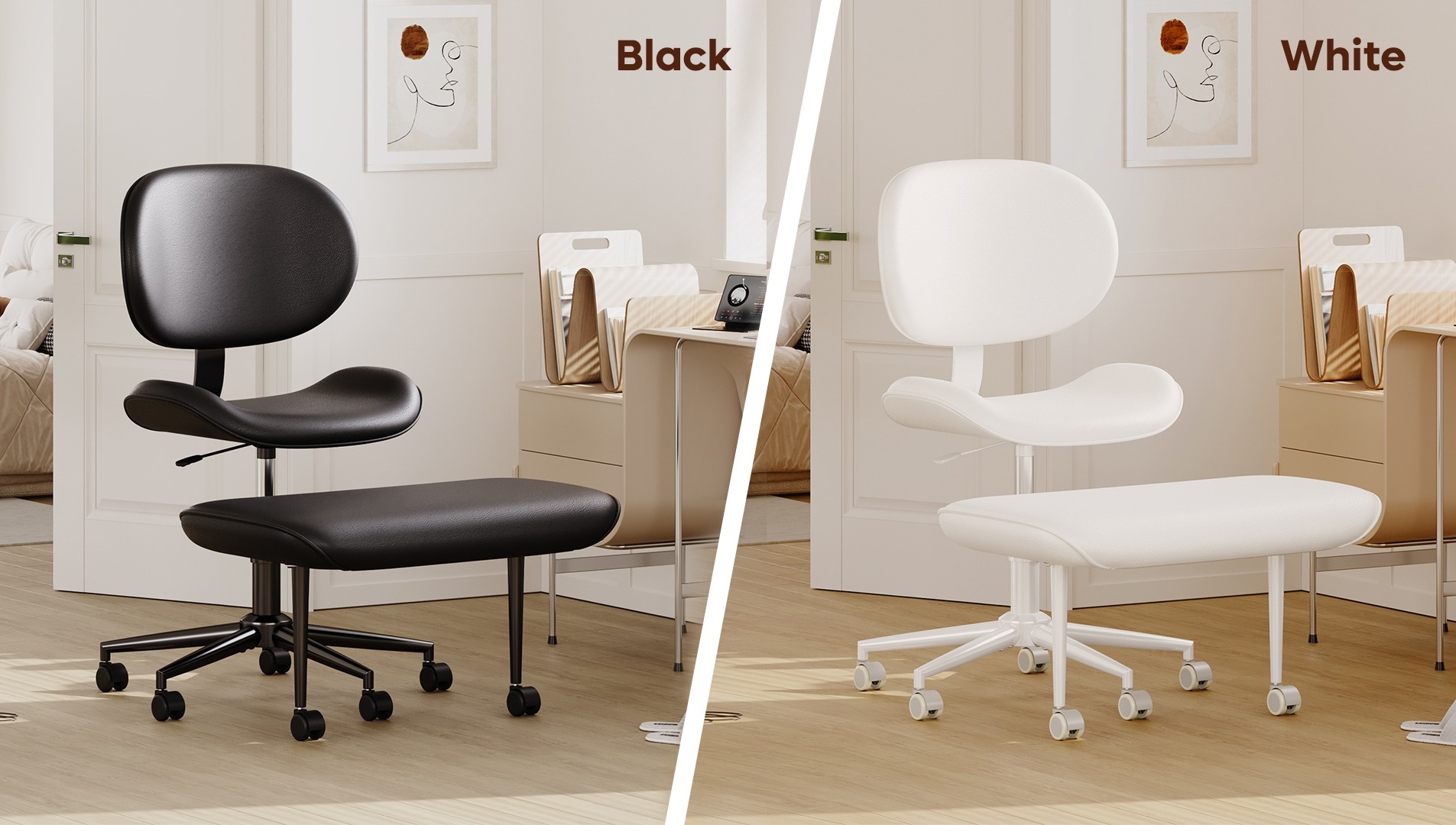 Pinmoco Upgraded Ergonomic Cross Legged Swivel Chair