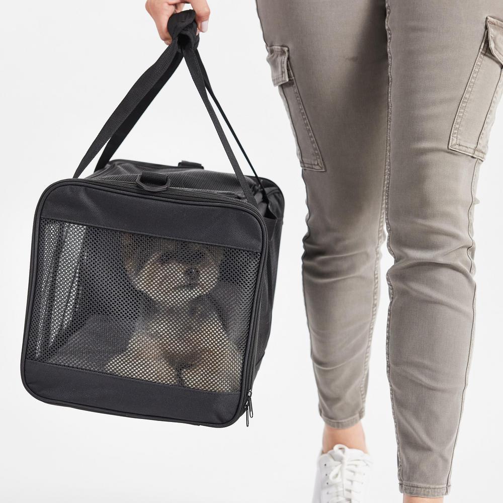 thumbnail video image 2 of GORILLA GRIP Cat Carrier Portable Dog Kennel Up to 15 Lbs, Airline Pet Travel Bag, Pink, 2 of 10