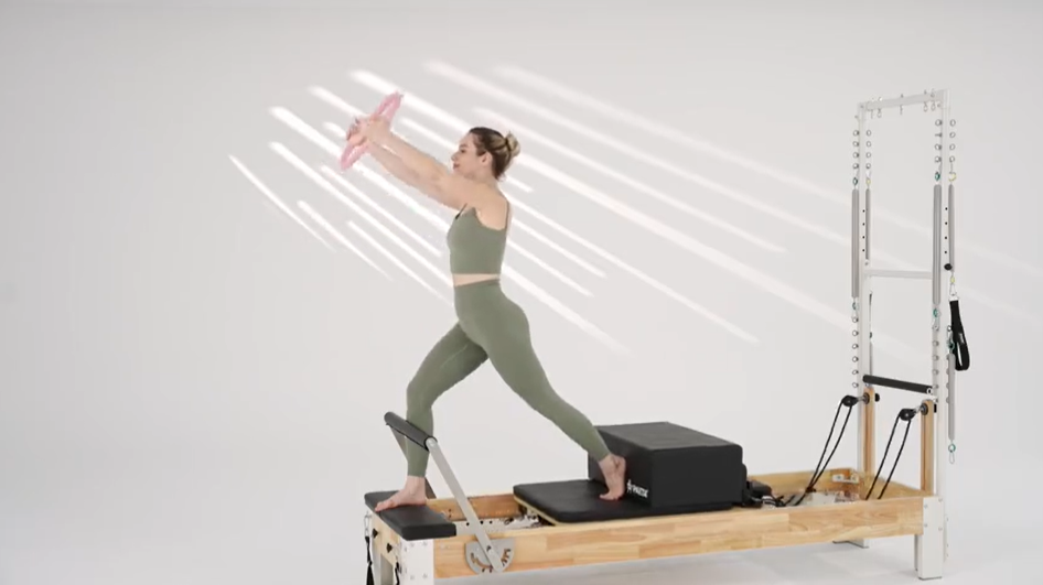 thumbnail video image 2 of Syedee Pilates Reformer Box Set – 14" Anti-Deformation Circle with Padded Handles,Pilates Equipment for Home Gym Focusing on Toning Inner Thighs, Arms, and Core, 2 of 9