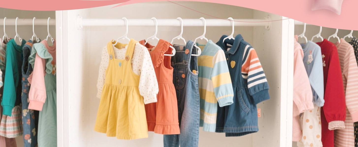 Cozymood Kids Plastic Hangers, 20 Pack Baby Clothes for Closet