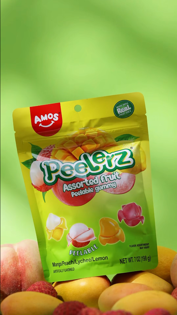 thumbnail video image 2 of AMOS Peelerz Variety Pack Peelable Gummy Candy, Gluten, Milk and Nut Free, 7 oz Bag, 2 of 8