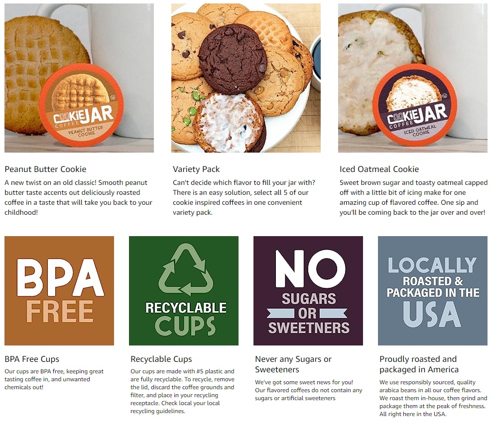 Cookie Jar Coffee Iced Oatmeal Flavored Coffee Recyclable Pods 2.0 Keurig K-Cup Compatible 40 Count　並行輸入品 : Cookie Jar Iced Oatmeal Flavored Coffee Pods for