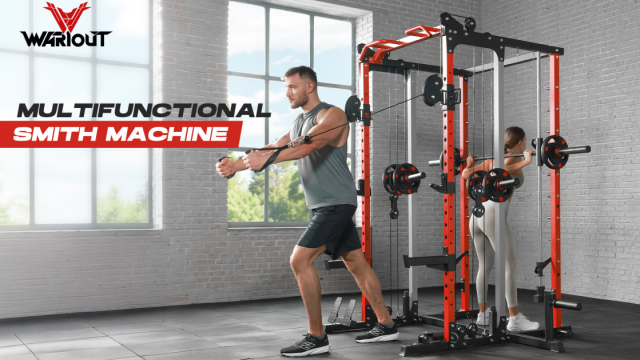 thumbnail video image 2 of WARIOUT Full Power Cage, 2000LBS Multi-Function Smith Machine with Cable Crossover System for Full-Body Workouts, 2 of 10