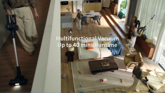 thumbnail video image 2 of Lazyswan Cordless Vacuum 28000Pa 45min Runtime Lightweight Stick Vacuum for Carpet, Hardwood, Pet Hair - HEPA, Wall Mount Included, 2 of 11