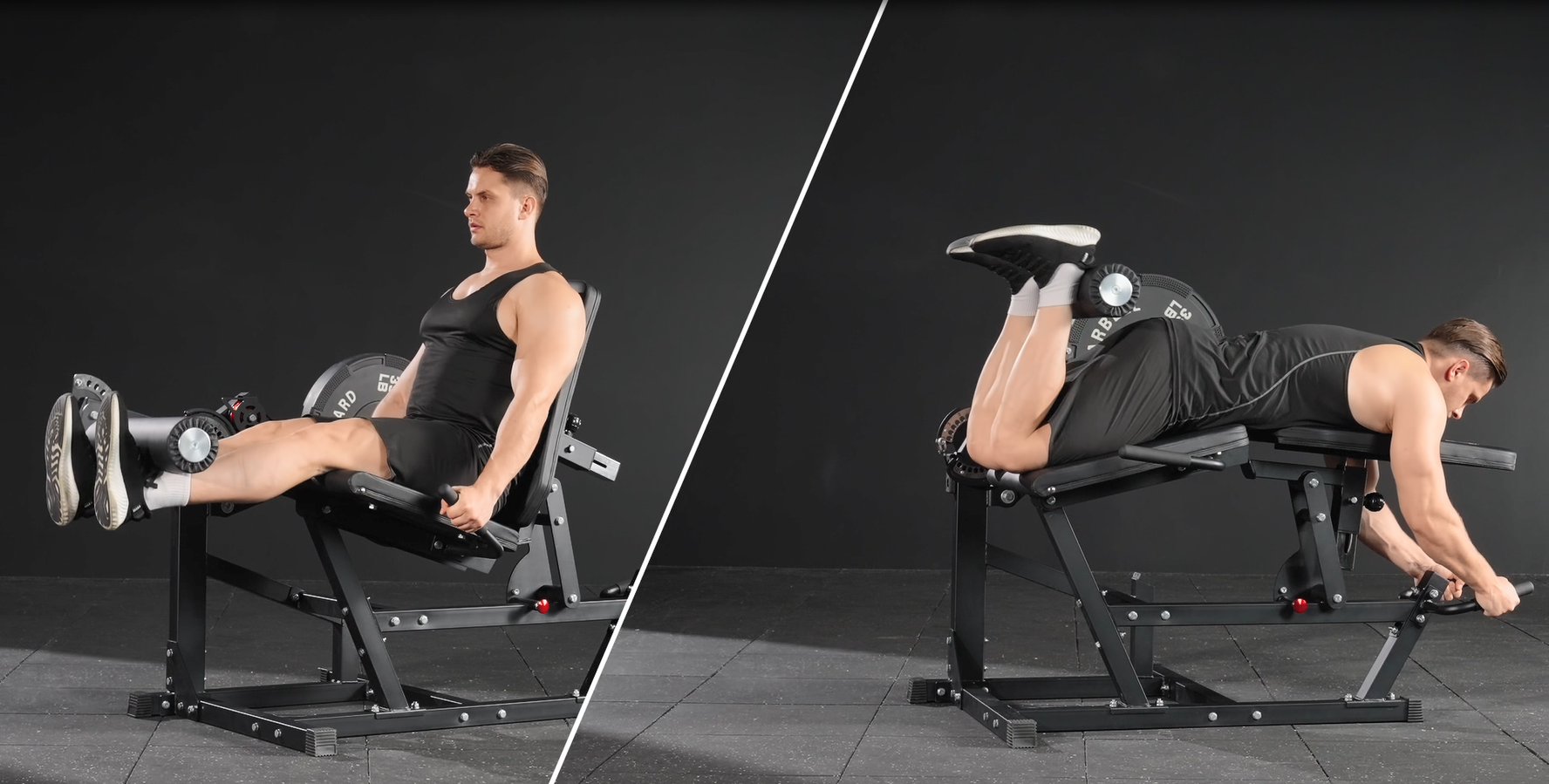 thumbnail video image 2 of Mikolo TAWERET Leg Extension and Curl Machine, Adjustable Leg Curl Machine, Seated Leg Extension and Lying Curl Machine for Home Gym, Leg Workout Equipment with Cable System, 2 of 12