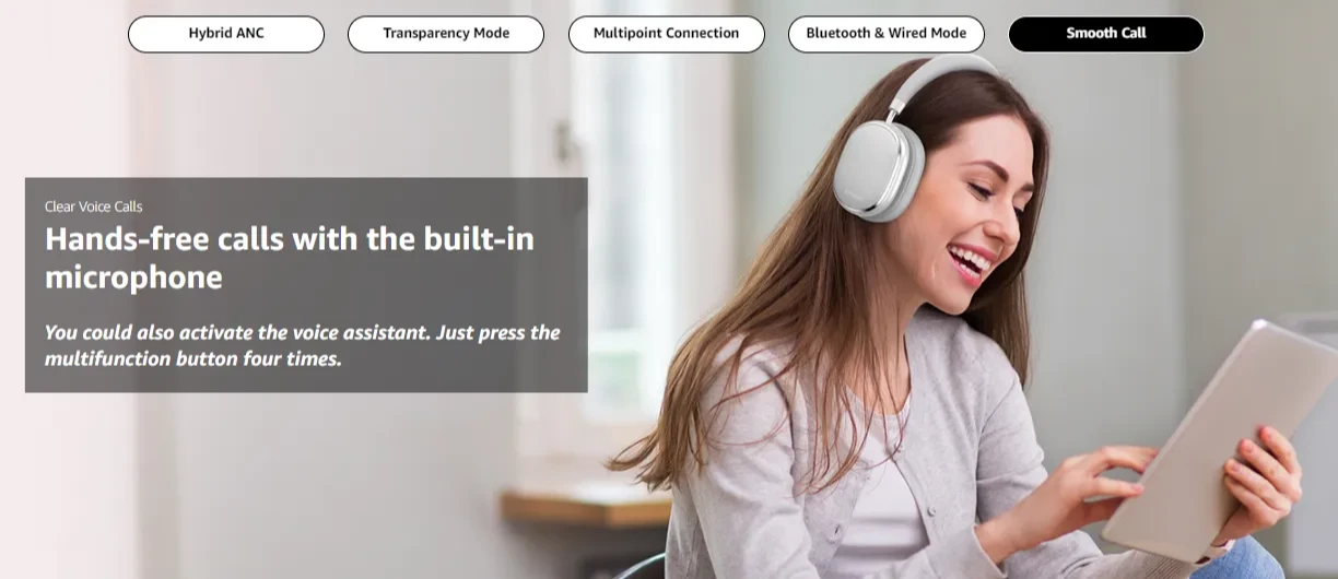 Srhythm NC95 Hybrid Noise Cancelling Bluetooth Headphones