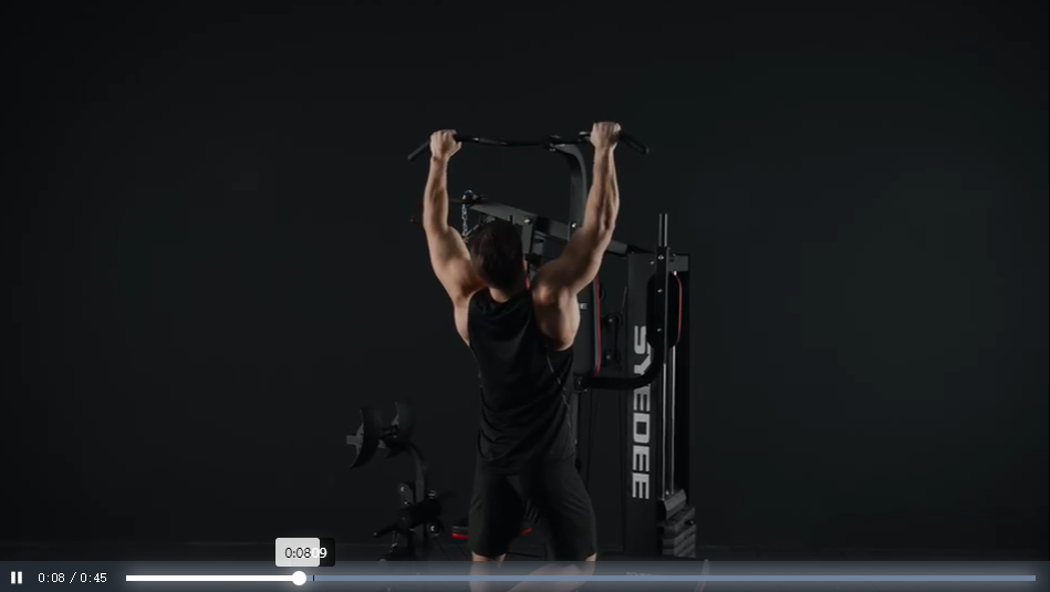 thumbnail video image 2 of Syedee Home Gym Station, Workout Station With 150LBS Weight Stack, Home Gym Equipment With Power Tower for All Body Training, 2 of 14