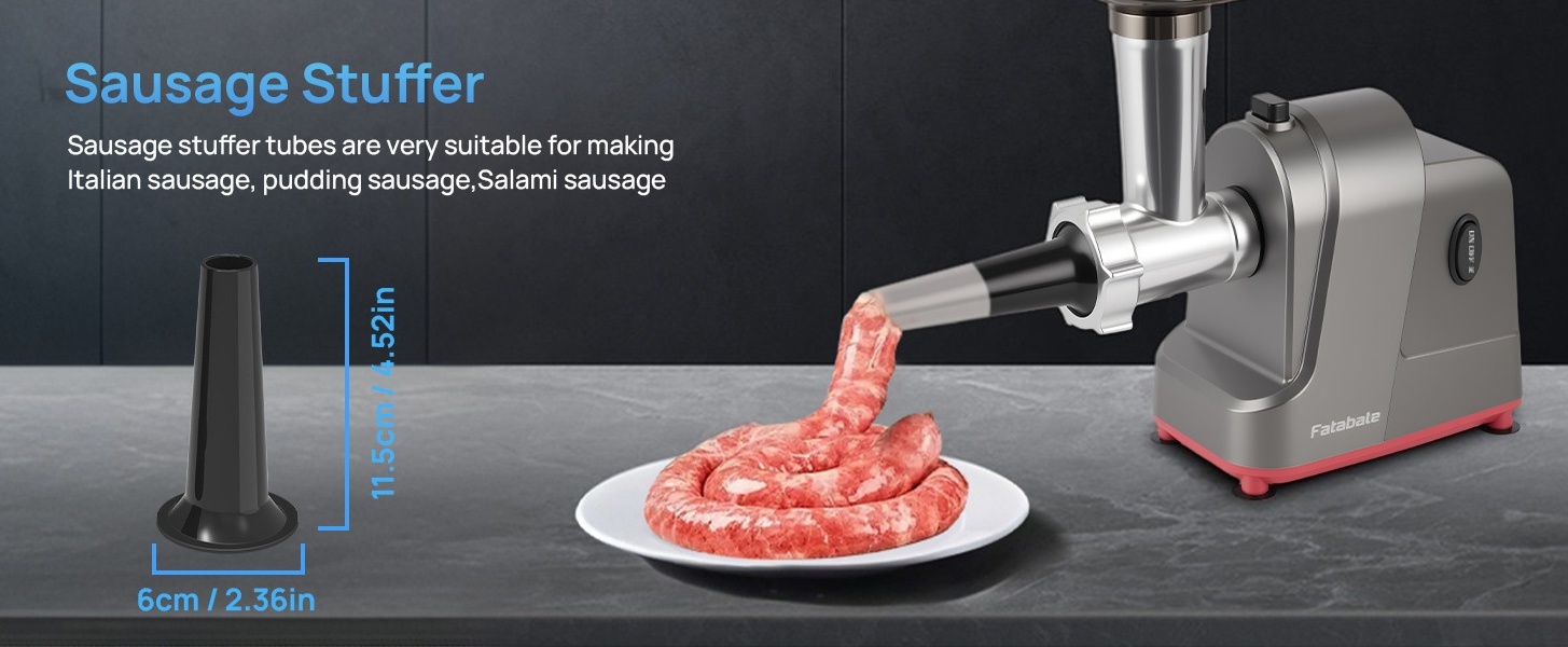 Fatabeta 3000W Max Electric Meat Grinder, with Sausage Stuffer